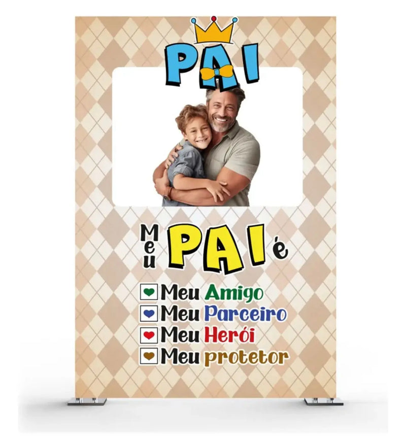 Painel Vazado Retangular Interativo + Estrutura Metálica dia dos pais