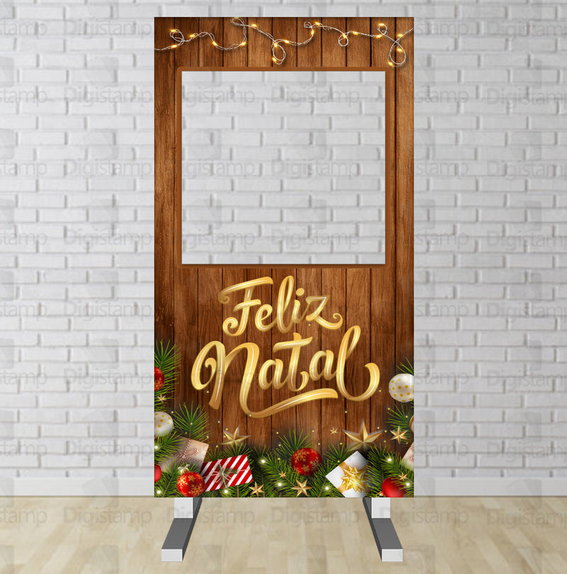 Painel mais estrutura Interativo Para Festas 3d Fotos Feliz Natal 1,5x2,2m