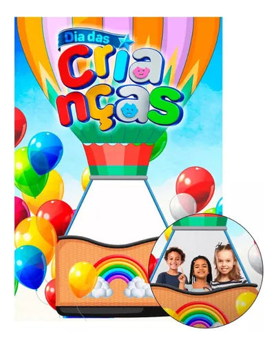 Painel Vazado Retangular Interativo + Estrutura Metálica Dia das crianças