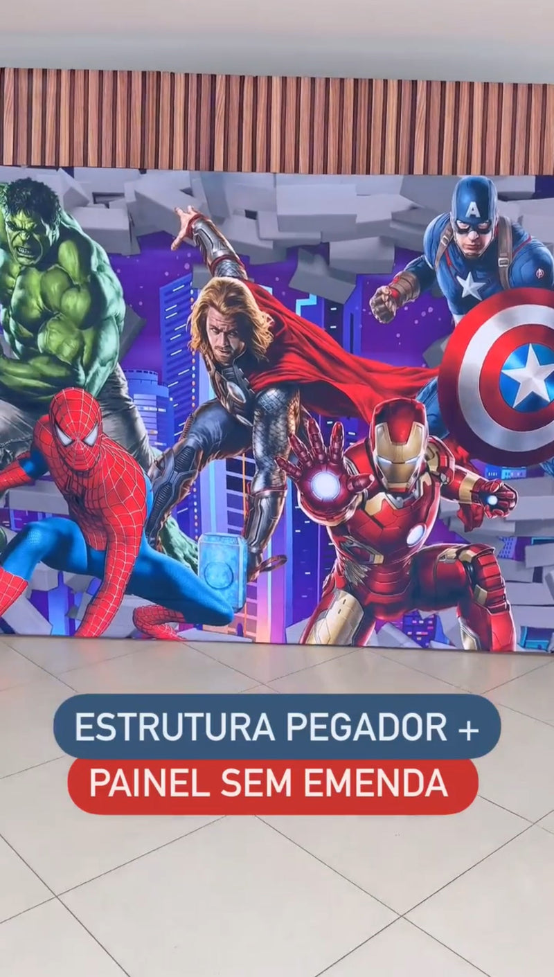 Painel Sublimado com Estrutura Regulável – heróis