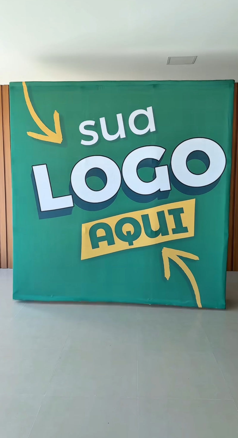 Backdrop Retrátil Personalizado – Estrutura de Aço inoxidavel
