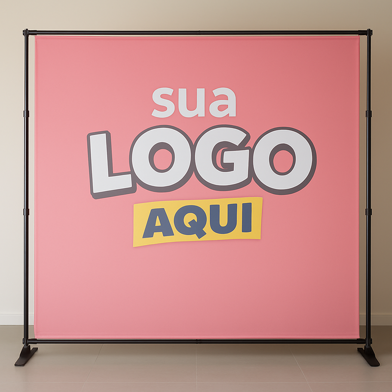 Painel Sublimado com Estrutura Regulável – Personalize com Sua Logo!