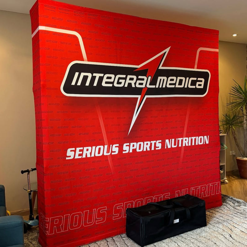 Backdrop Retrátil Personalizado – Estrutura de Aço inoxidavel